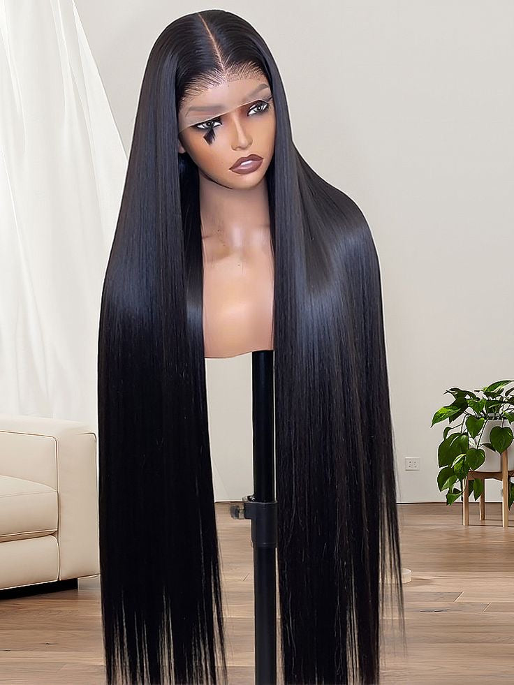 32” Silky Straight Wig-13x4 Transparent Lace Glueless Human Hair Wig