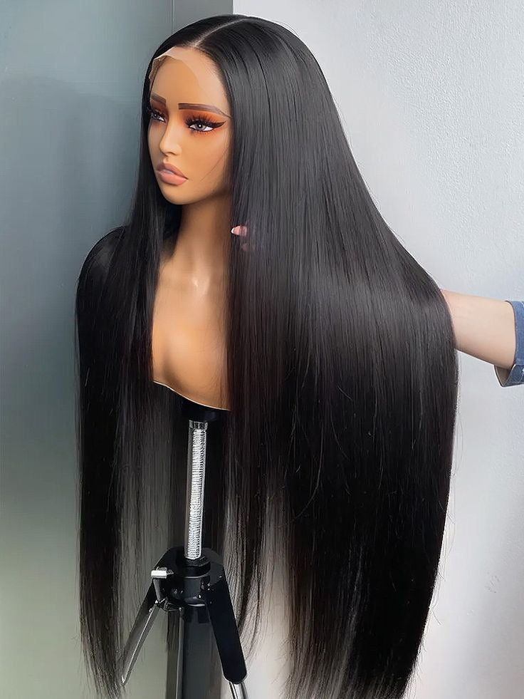 30” Silky Straight Wig-13x4 Transparent lace Glueless Human Hair Wig