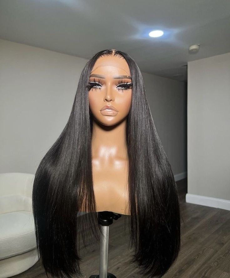 24” Silky Straight Wig-13x4 Transparent Lace Glueless Human Hair Wig