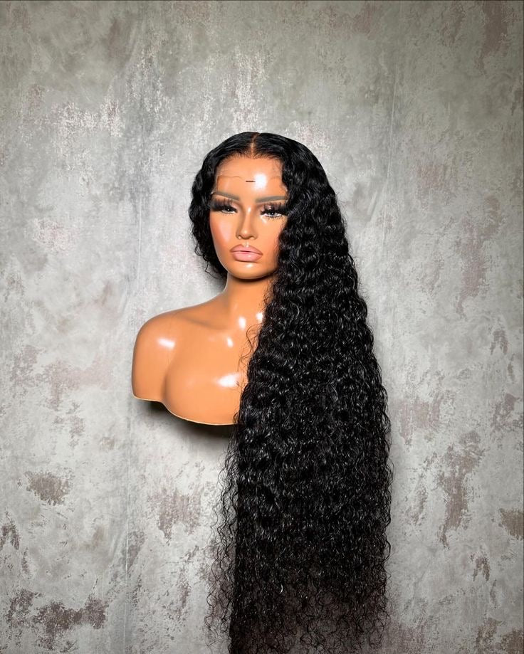 30” Deepwave Curly Wig-13x4 Transparent Lace Glueless Human Hair Wig