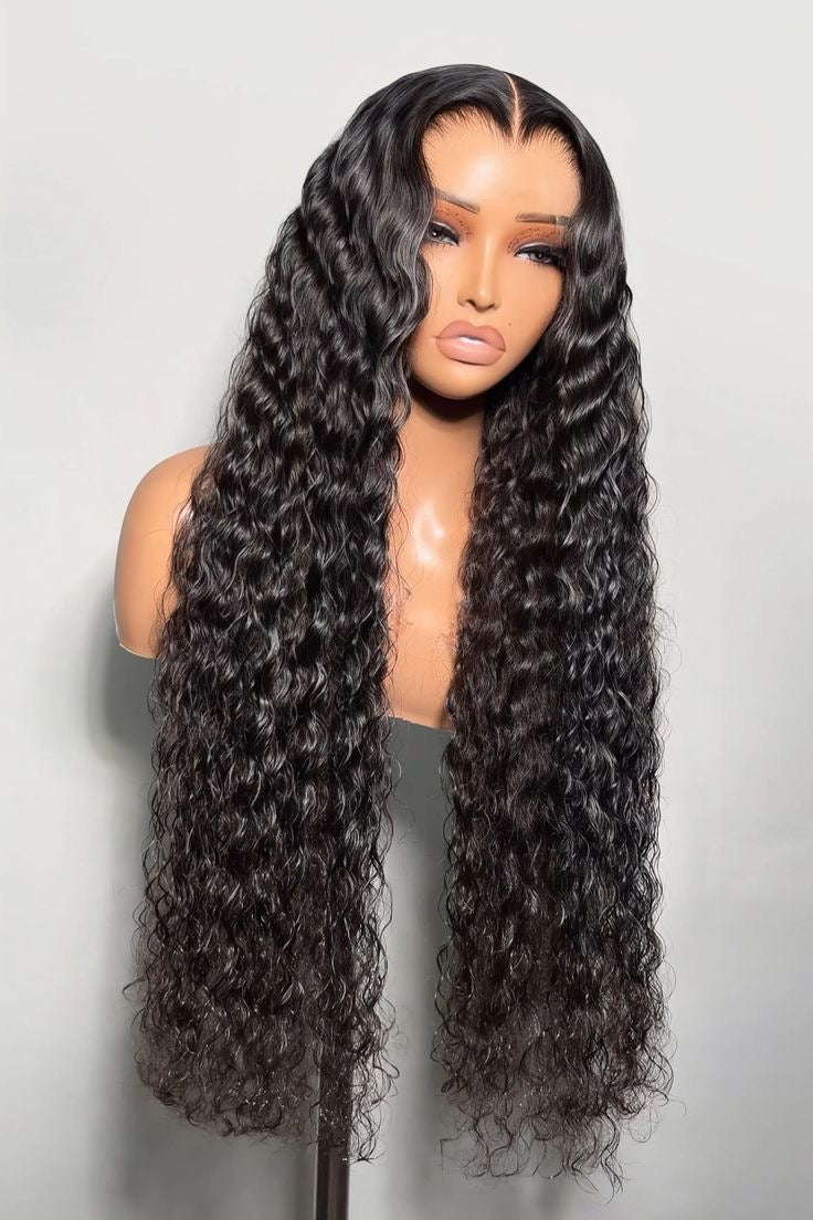 32” Deepwave Curly Wig -13x4 Transparent Lace Glueless Human Hair Wig