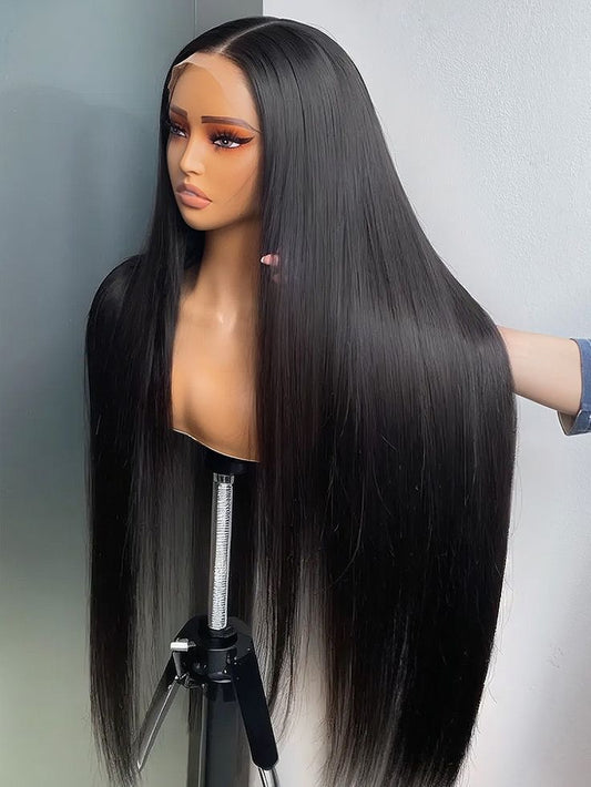 30” Silky Straight Wig-13x4 Transparent lace Glueless Human Hair Wig