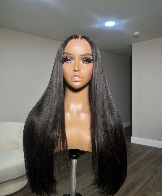 24” Silky Straight Wig-13x4 Transparent Lace Glueless Human Hair Wig
