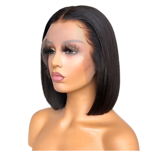 10” Silky Straight Bob Wig – 13x4 Transparent Lace Glueless Human Hair Wig