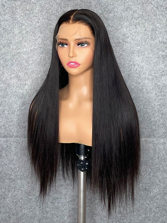 26” Silky Straight Wig-13x4 Transparent Lace Glueless Human Hair Wig